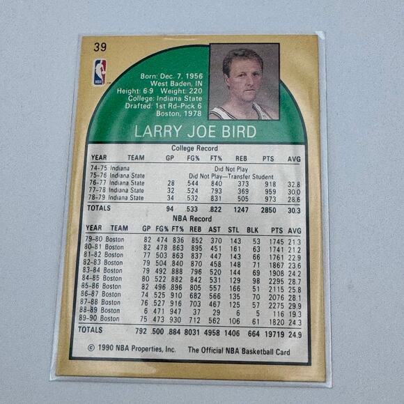Larry Bird 1990 NBA Hoops #39 Boston Celtics Lot - Picture 4 of 5